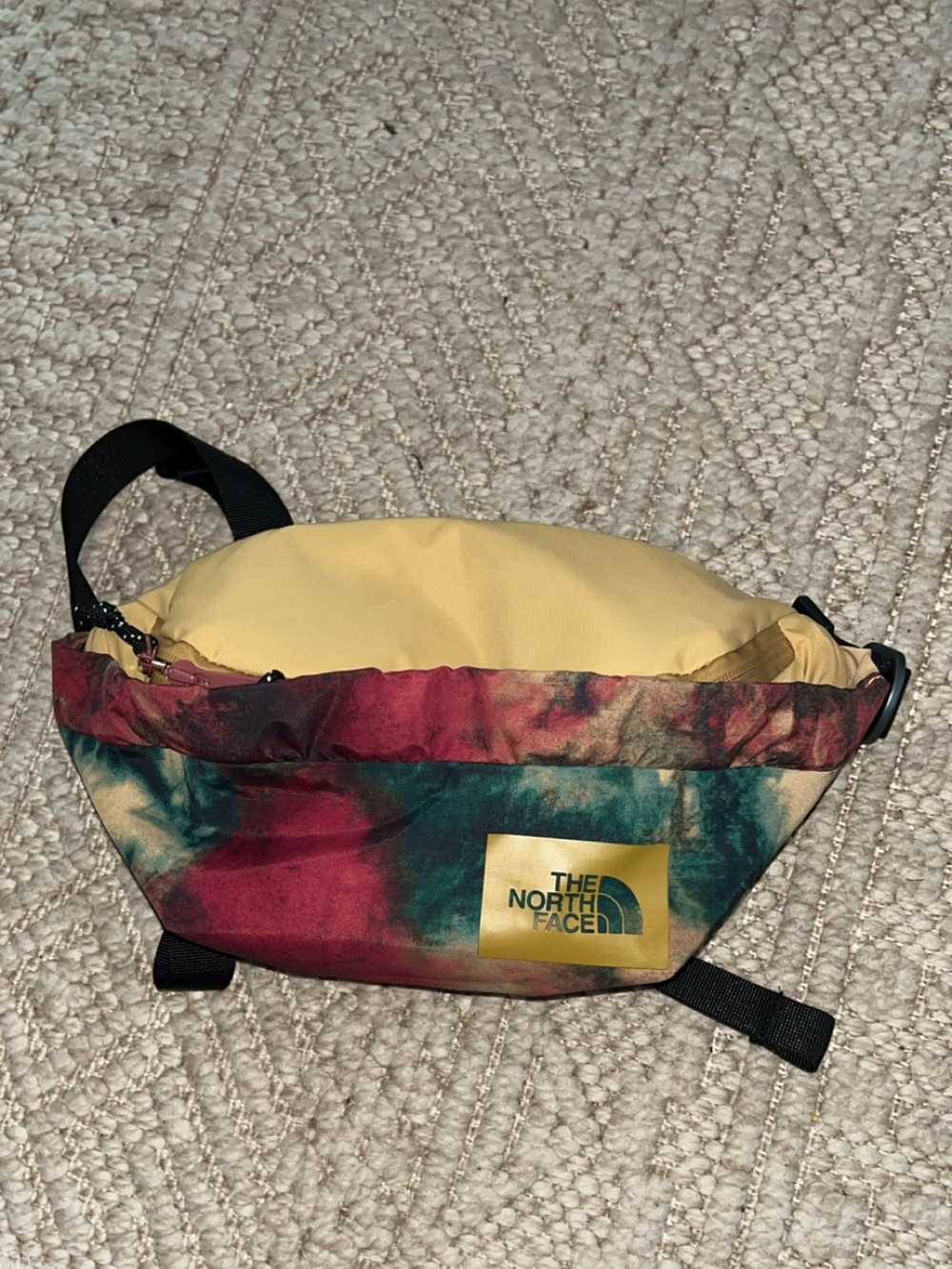 The North Face Multicolor Tie-Dye Waist Pack with Yellow Logo Patch